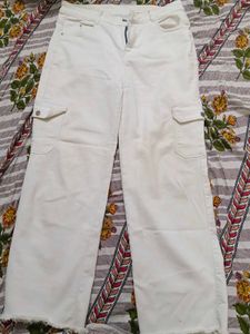 Stylish White Cargo Jeans