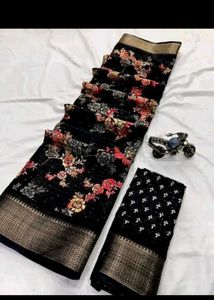 Elegant Black Floral Saree