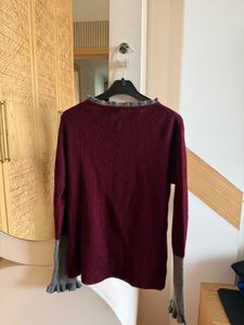 Burgundy Knit Pullover Sweater