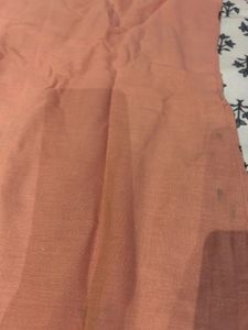 Peach Embroidered Cotton Kurta Set