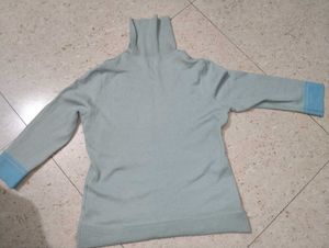 Cozy Turtleneck Top with Contrast Cuffs