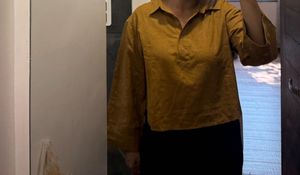 H&amp;m Mustard  Collared Long Sleeve Top