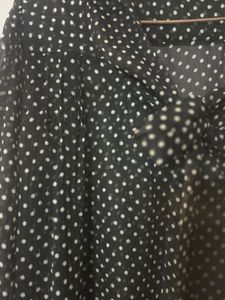 Polka Dot Tie Neck Blouse