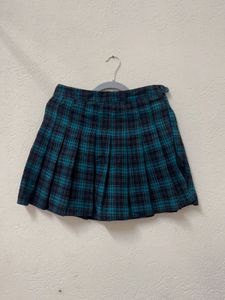 Plaid Pleated Mini Skirt