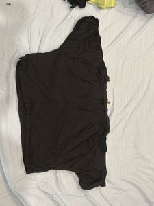 Stylish Black T-Shirt with Lace Pocket