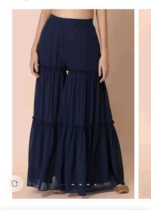 Indya Navy Georgette Tiered Sharara