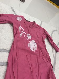 Pink Floral Kurta &amp; Pants Set