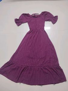 Purple Ruffle Sleeve Maxi Dress