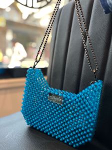 Beaded Blue Handbag