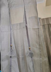 Elegant Gray Embroidered Skirt Set
