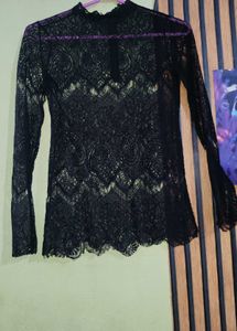 beautiful whole net lace top