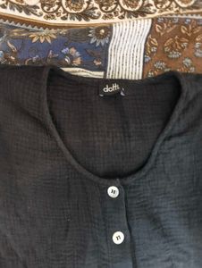 Black Button-Up Mini Dress