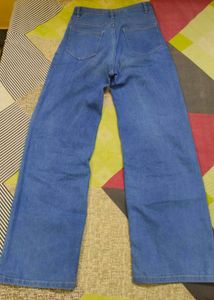 Blue Wide Leg Denim Jeans