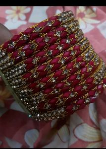 Combo of 2 Beautiful Red & Gold Bangles