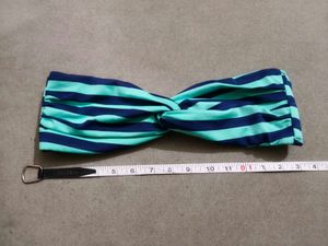 Striped Twist Front Bandeau Bikini Top