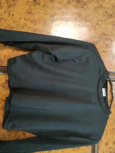 Black Brand New Crop Polyester Full Sleeves Tshirt