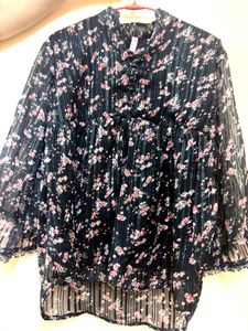 Sheer Floral Print top