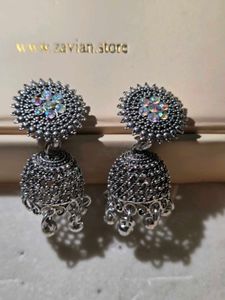 Stunning Oxidized Jhumka Earrings