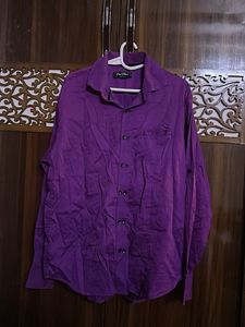Elegant Purple Button-Up Shirt