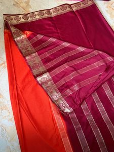Gandaberunda crepe silk saree