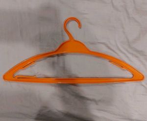 Set of 6 Orange Plastic Hangers