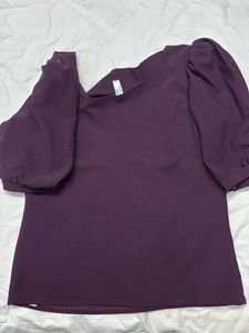 Stylish Purple Puff Sleeve Top