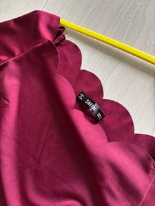 Maroon Scallop Dress