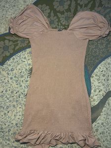 Smocked Puff Sleeve Dress