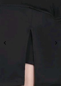 Elegant Black Midi Skorts with Slit