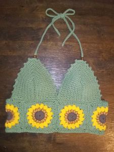 Crochet  German  Square  Bikini  Top