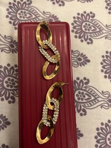 Ethnic And Western Gold Diamond Earrings