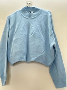 H&amp;M Women Blue Solid Acrylic Jumper