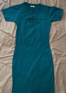 Teal Cut-Out T-Shirt Dress