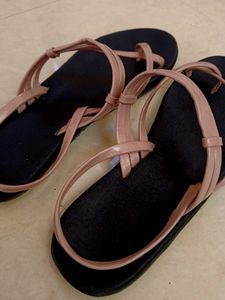 Strappy Black Flats / Sandals