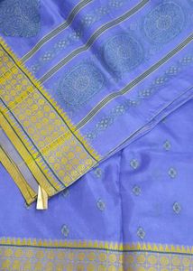 Elegant Blue &amp; Gold Saree Tant silk