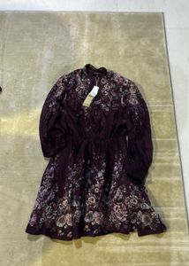 MAROON FLORAL DRESS 🙃