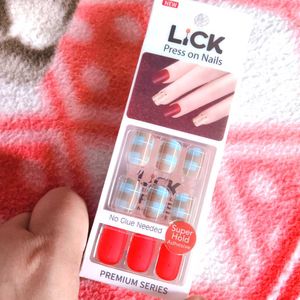 Matte Red &amp; Plaid Press-On Nails