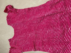 Beautiful Pink Kurta with White Stripes