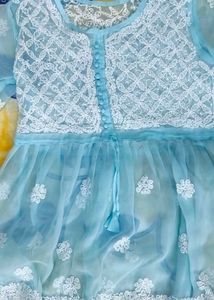 Beautiful Blue Chikankari Kurti