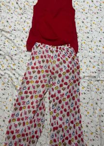 Girls Red Top with Palazzo