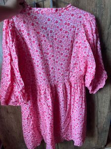 Pink Floral Print Summer Dress