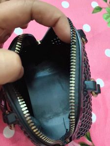 Black Beaded Mini Handbag