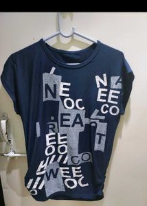Graphic Print Navy Blue T-Shirt