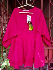 New Fusion Pink Embroidered Top