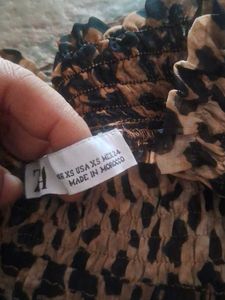 Zara Leopard Print Smocked dress