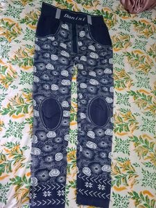 Stylish Printed Denim Look Pants