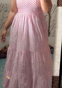 Pink Striped Maxi Dress