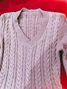 Cozy Cable Knit V-Neck Sweater