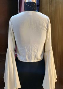 Elegant Bell Sleeve Crop Top