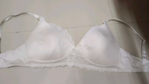 White maternity Bra with Lace Detail